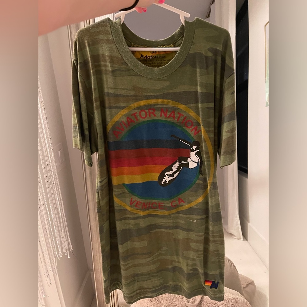 XS Camo Aviator Nation tee